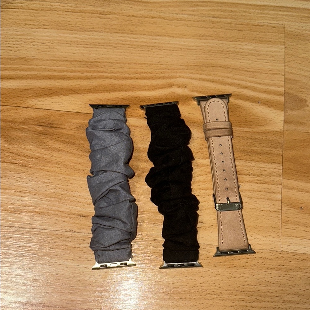 Stylish Black, Gray, and Tan Apple Watch Bands Size 38 mm